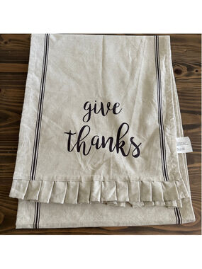 Hobby Lobby Give Thanks Table Runner Beige Black Farmhouse Thanksgiving